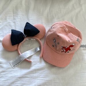 2023 Disney Parks Peach Corduroy Hat/Cap with Disney "CRITTERS" - NEW and Ears
